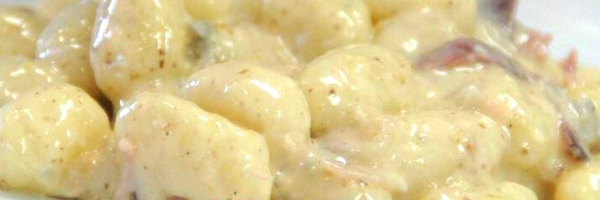 vendita gnocchi di patate in fonduta di gorgonzola, speck e noci – fatti in casa